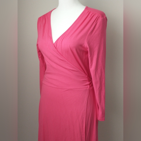 Banana Republic pink jersey knit wrap dress S - Picture 5 of 9